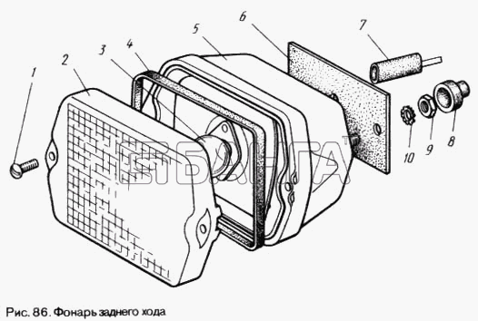 ЛуАЗ ЛуАЗ 969М Схема Фонарь заднего хода-141 banga.ua