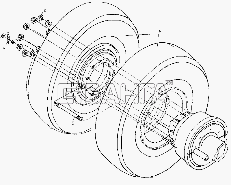 МАЗ МАЗ-3PP59 Схема Установка колес-20 banga.ua