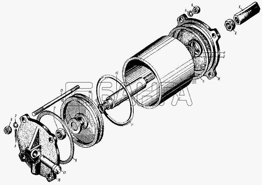 МАЗ МАЗ-3PP59 Схема Цилиндр механизма запора заднего борта banga.ua