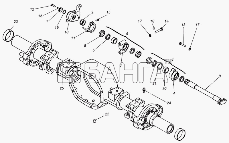МАЗ МАЗ-437040 Схема Привод тормозного механизма задних колес-126