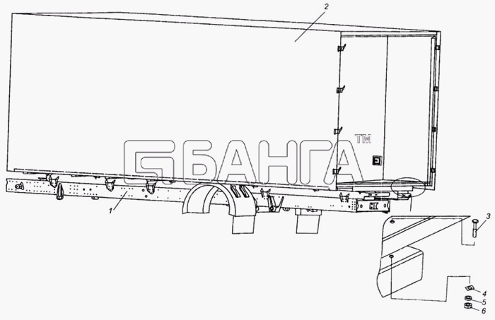 МАЗ МАЗ-437040 Схема Установка кузова-38 banga.ua