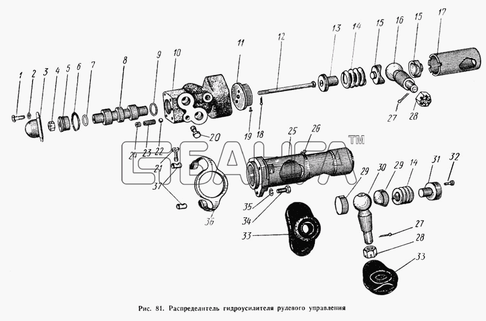 МАЗ МАЗ-503А Схема Распределитель гидроусилителя рулевого banga.ua
