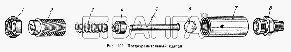 МАЗ МАЗ-500А Схема Предохранительный клапан-152 banga.ua