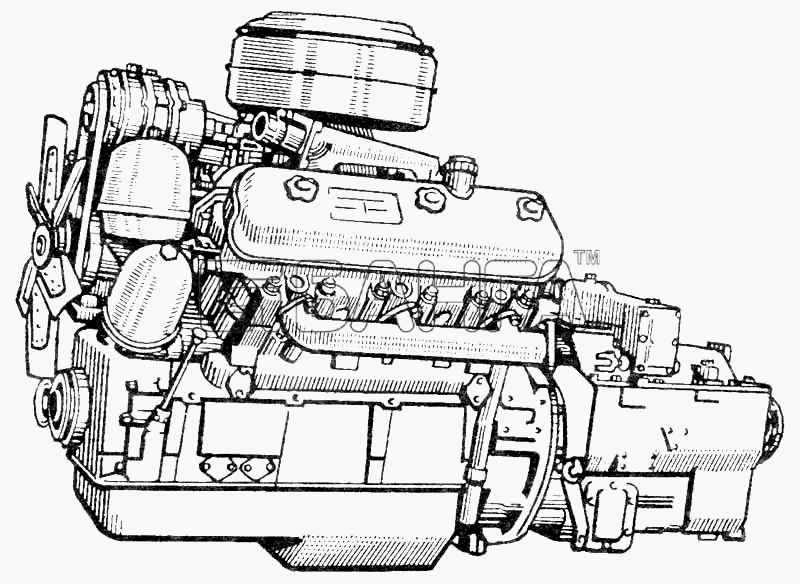 МАЗ МАЗ-5335 Схема Двигатель ЯМЗ-236-41 banga.ua