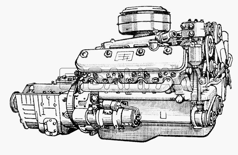 МАЗ МАЗ-5335 Схема Двигатель ЯМЗ-238-42 banga.ua