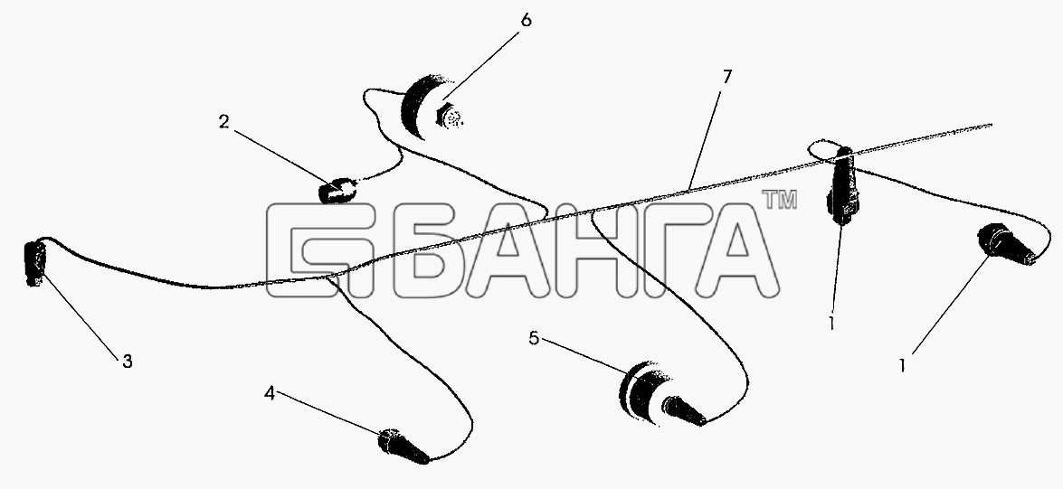 МАЗ МАЗ-5337 (2005) Схема Установка датчиков на двигателе-208 banga.ua