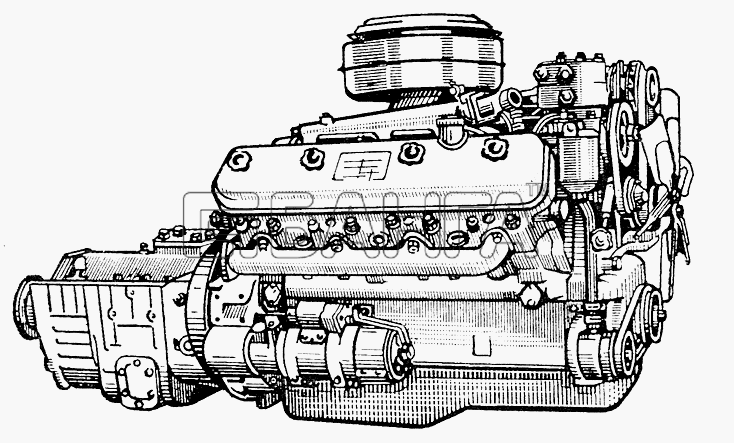 МАЗ МАЗ-5429 Схема Двигатель ЯМЗ-238-8 banga.ua