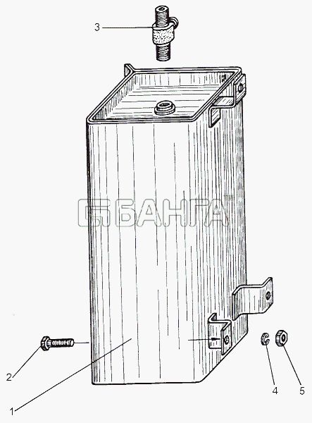 МАЗ МАЗ-543 (7310) Схема Установка бачка-72 banga.ua