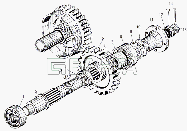 МАЗ МАЗ-543 (7310) Схема Привод компрессора-139 banga.ua