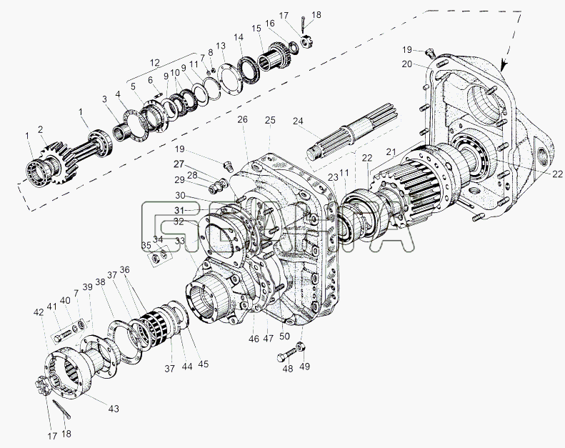 МАЗ МАЗ-543 (7310) Схема Редуктор привода 543-2312007-164 banga.ua