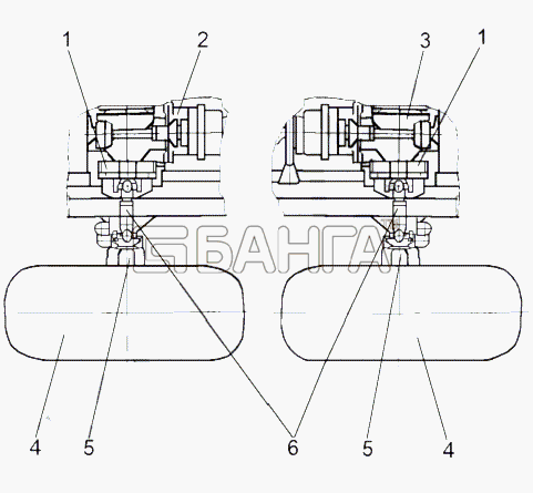 МАЗ МАЗ-543 (7310) Схема Привод задних колес 543-2400005-175 banga.ua