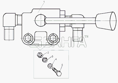 МАЗ МАЗ-543 (7310) Схема Установка крана тормозного дополнительного с