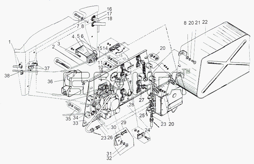 МАЗ МАЗ-543 (7310) Схема Установка фильтра шунта и контактора-273