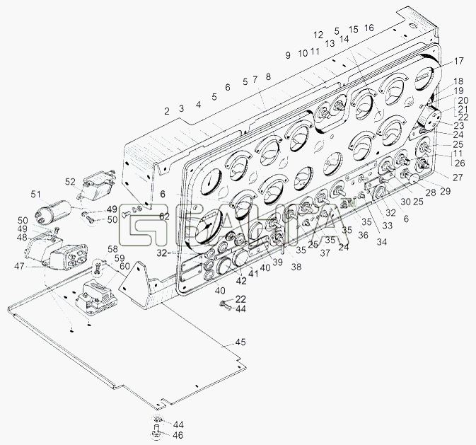 МАЗ МАЗ-543 (7310) Схема Панель приборов левая-290 banga.ua