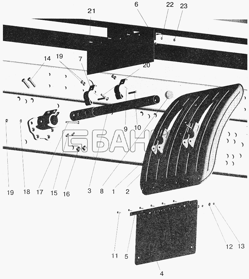 МАЗ МАЗ-5432 Схема Установка крыльев-268 banga.ua