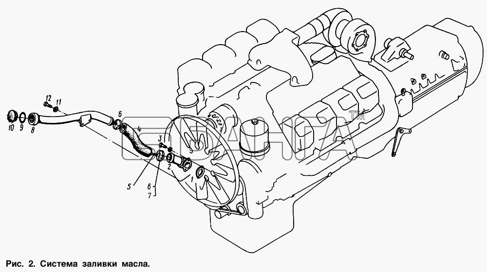 МАЗ МАЗ-64221 Схема Система заливки масла-33 banga.ua