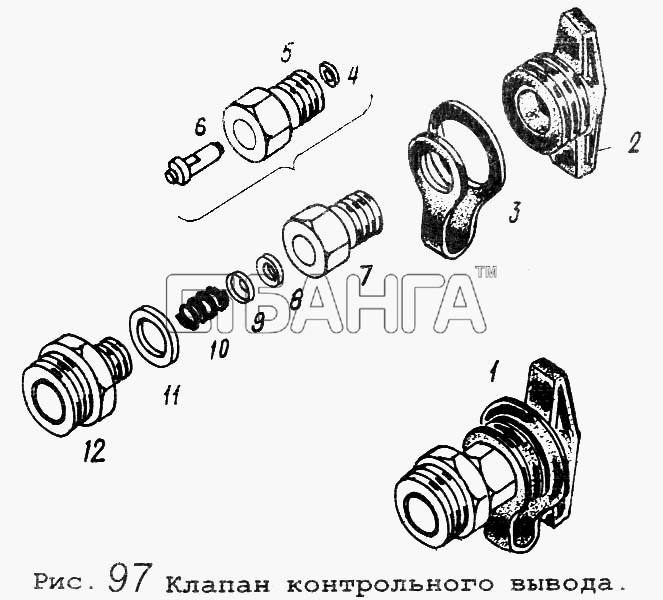 МАЗ МАЗ-64255 Схема Клапан контрольного вывода-144 banga.ua
