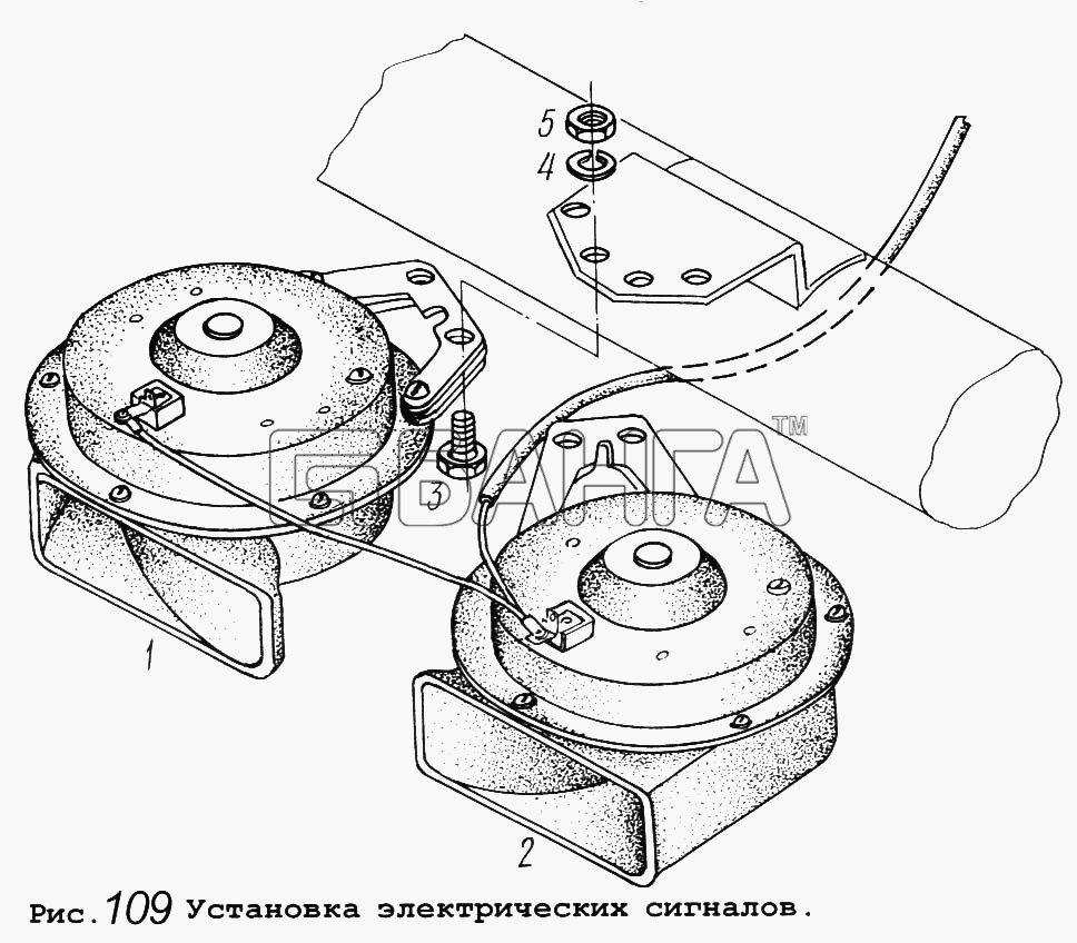 МАЗ МАЗ-5434 Схема Установка электрических сигналов-157 banga.ua