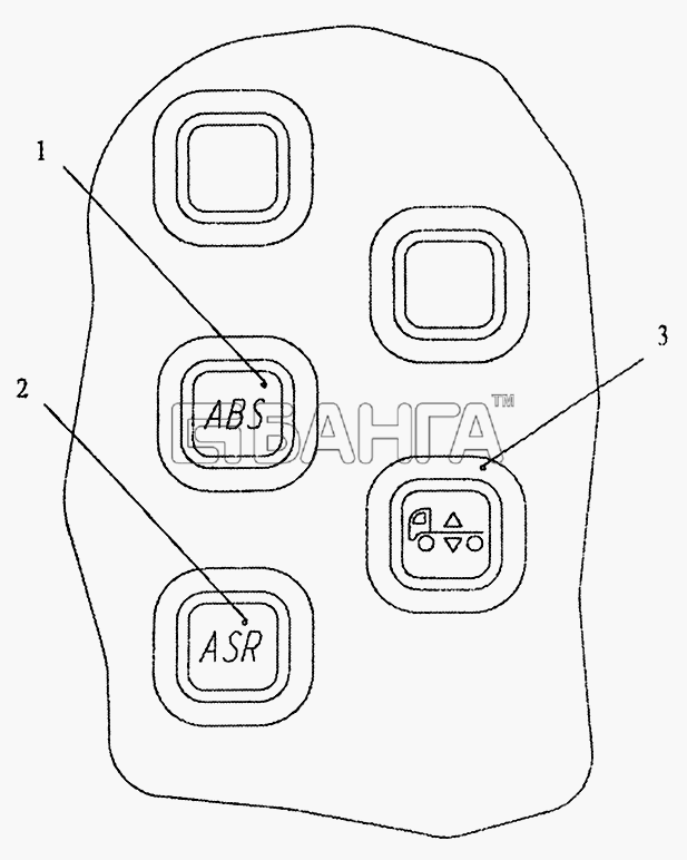 МАЗ МАЗ-5440 Схема Выключатели ABS ASR и EGAS-157 banga.ua