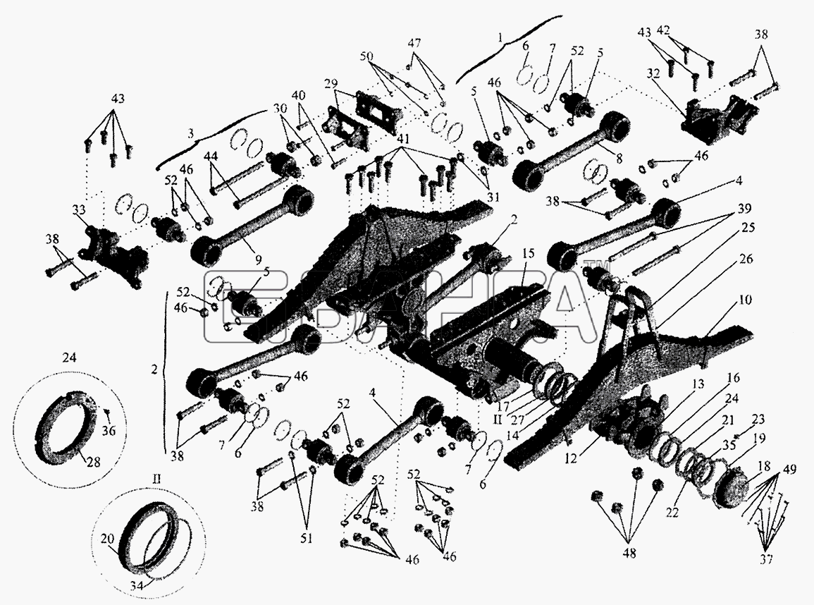 МАЗ МАЗ-5440 Схема Подвеска балансирная-73 banga.ua