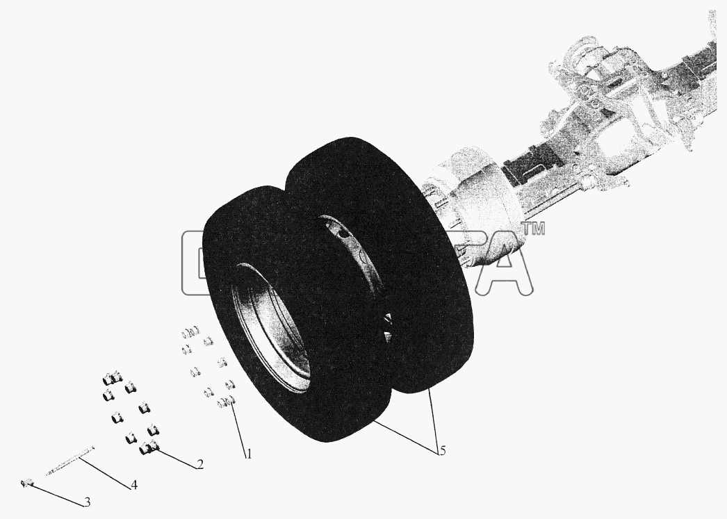 МАЗ МАЗ-544069 Схема Установка задних колес-62 banga.ua