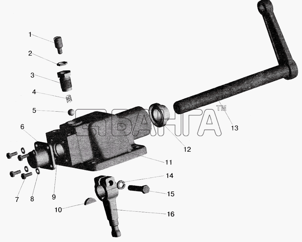 МАЗ МАЗ-5516 (2003) Схема Механизм переключения передач-62 banga.ua