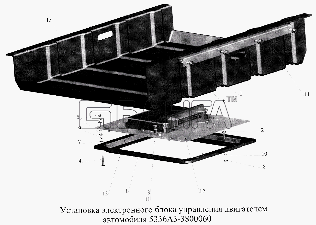 МАЗ МАЗ-5516А5 Схема Установка электронного блока управления banga.ua