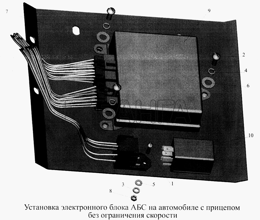 МАЗ МАЗ-5516А5 Схема Установка электронного блока АБС на banga.ua