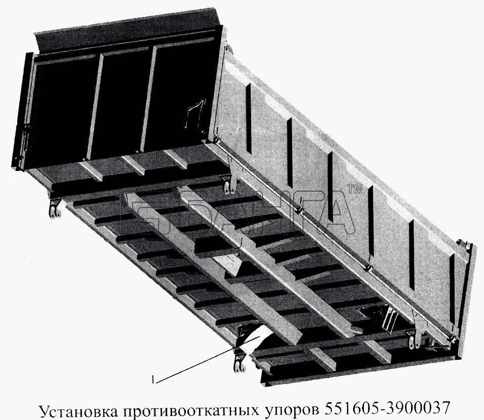 МАЗ МАЗ-5516А5 Схема Установка противооткатных упоров banga.ua
