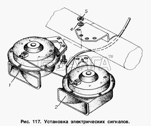 МАЗ МАЗ-53363 Схема Установка электрических сигналов-176 banga.ua