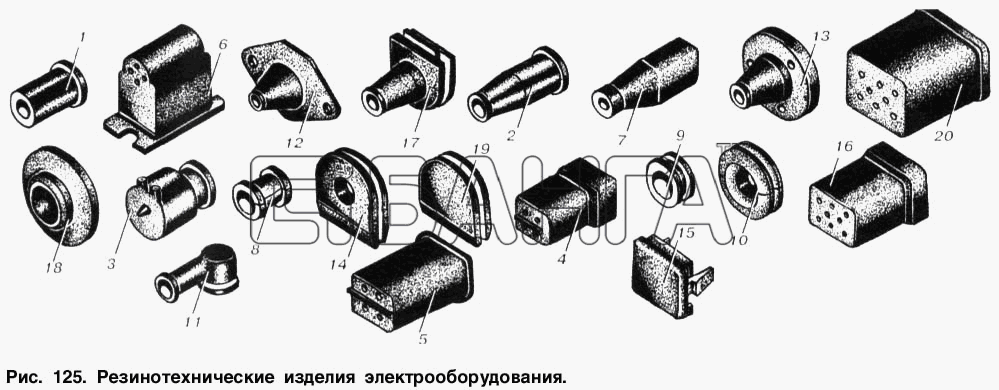 МАЗ МАЗ-6303 Схема Резинотехнические изделия banga.ua