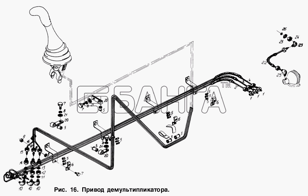 МАЗ МАЗ-6317 Схема Привод демультипликатора-57 banga.ua