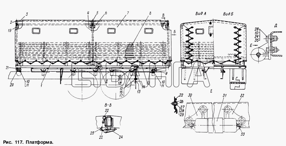 МАЗ МАЗ-6317 Схема Платформа-32 banga.ua