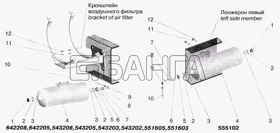 МАЗ МАЗ-6422 Схема Ресивер регенерации-179 banga.ua