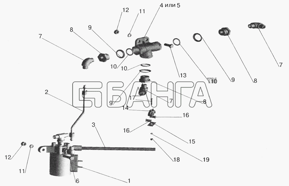 МАЗ МАЗ-6422 Схема Привод выключения двигателя противоугонным banga.ua