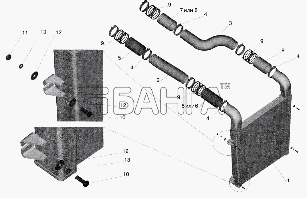 МАЗ МАЗ-6422 Схема Система охлаждения наддувочного воздуха-47 banga.ua