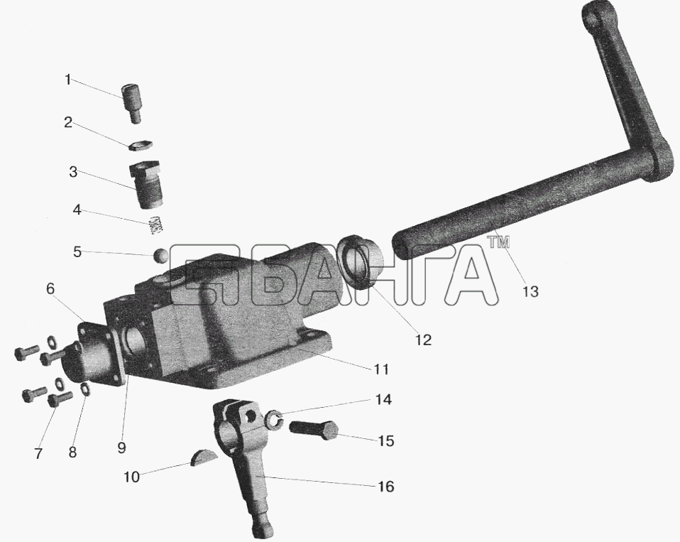 МАЗ МАЗ-6422 Схема Механизм переключения передач-62 banga.ua
