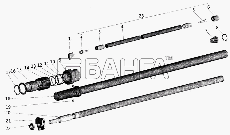 МАЗ МАЗ-643068 Схема Механизм промежуточный-59 banga.ua