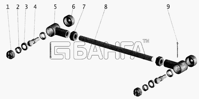МАЗ МАЗ-643068 Схема Тяга-62 banga.ua