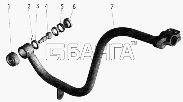 МАЗ МАЗ-643068 Схема Хвостовик 6430-1703448-040-65 banga.ua