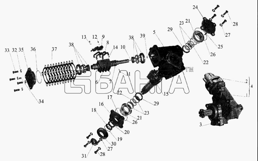 МАЗ МАЗ-643068 Схема Механизм рулевой-113 banga.ua