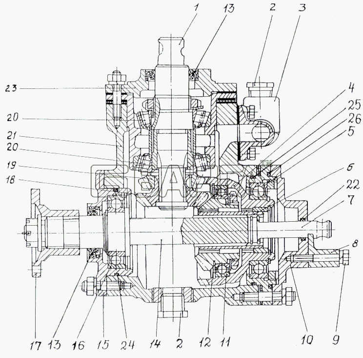 МАЗ МАЗ-74131 Схема Редуктор-142 banga.ua