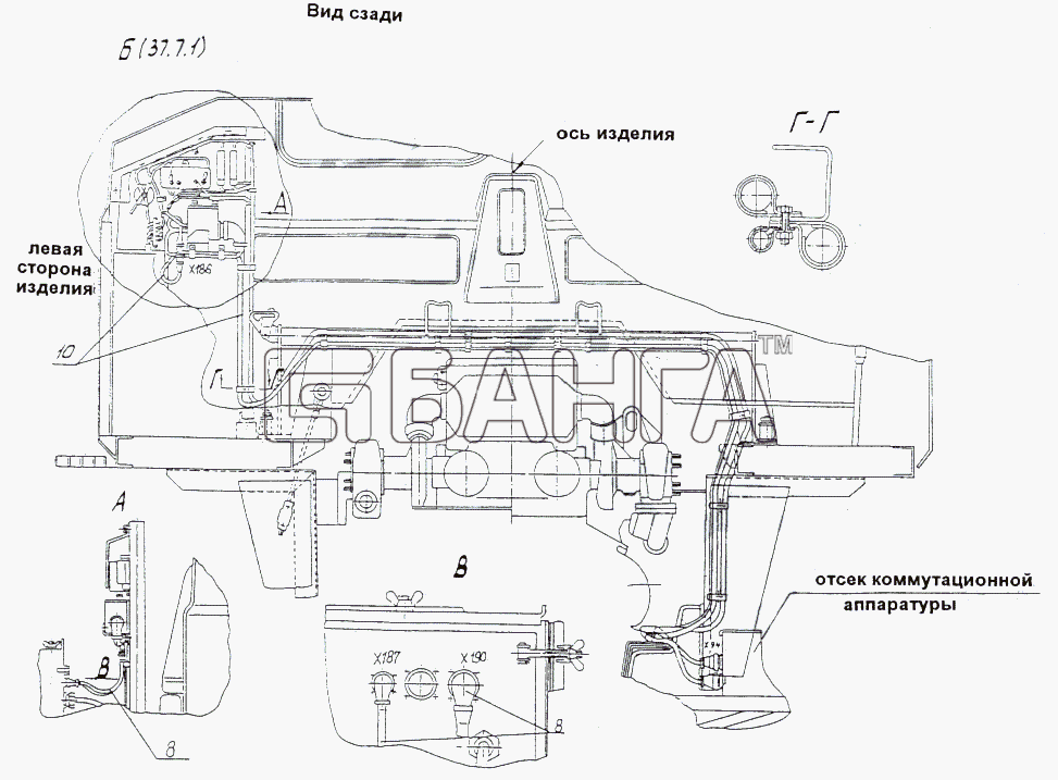 МАЗ МАЗ-74131 Схема Установка электрооборудования системы banga.ua