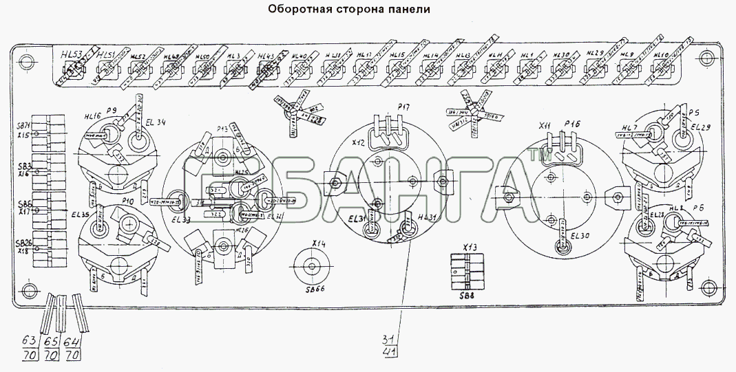 МАЗ МАЗ-74131 Схема Панель приборов основная-170 banga.ua