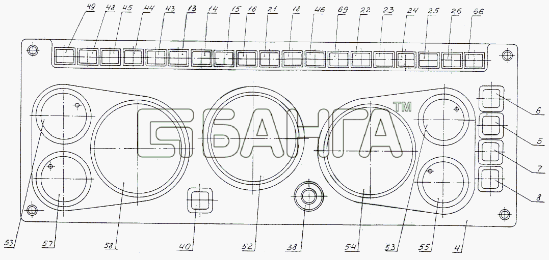 МАЗ МАЗ-74131 Схема Панель приборов основная-169 banga.ua