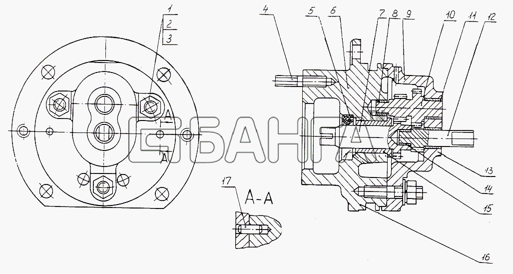 МАЗ МАЗ-74131 Схема Привод спидометра-174 banga.ua