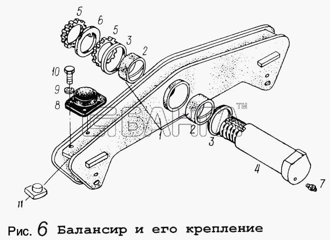 МАЗ МАЗ-9008 Схема Балансир и его крепление-5 banga.ua