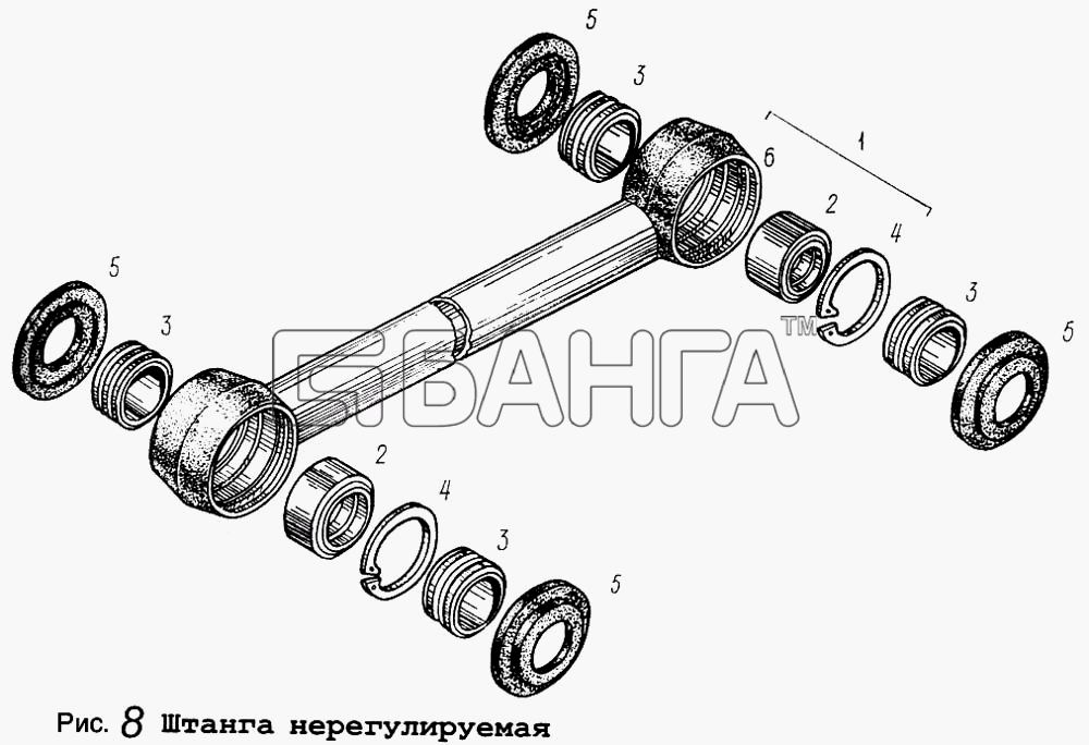 МАЗ МАЗ-9008 Схема Штанга нерегулируемая-7 banga.ua