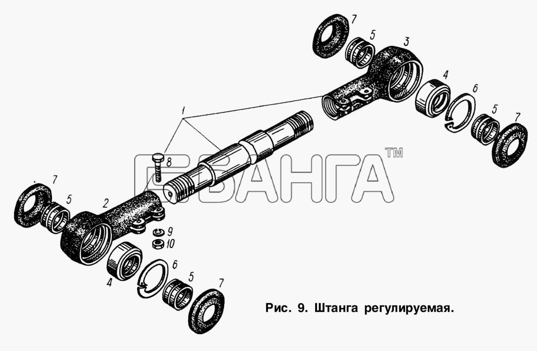 МАЗ МАЗ-93892 Схема Штанга регулируемая-15 banga.ua