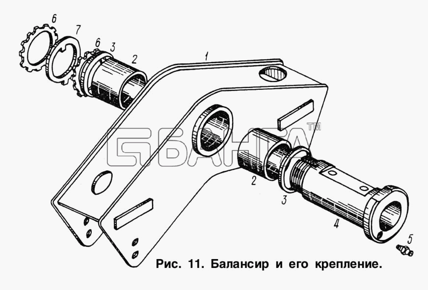 МАЗ МАЗ-93892 Схема Балансир и его крепление-17 banga.ua